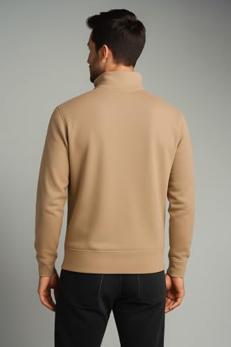 Image of Half Zipper Solid Sweatshirt for Men