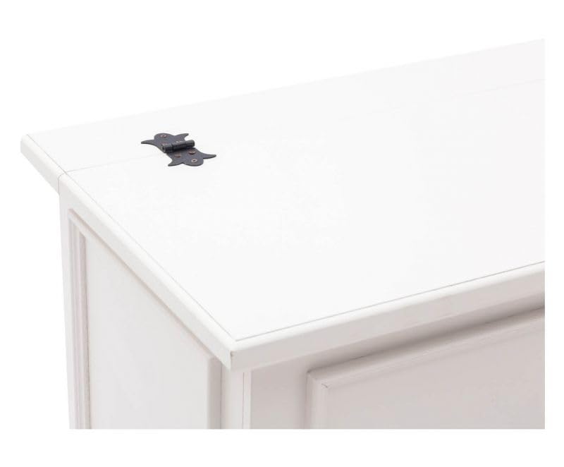 Vicentini arreda CASSAPANCA IN LEGNO SHABBY CHIC MOD CIPOLLA BIANCO (L 100 P 42 H 50)
