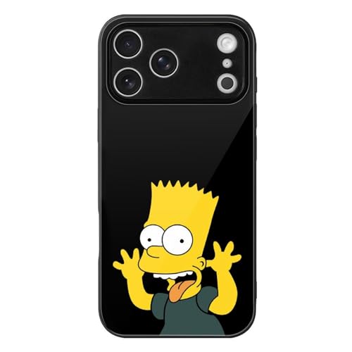 iPhone17Pro Max用ケース ザ・シンプソンズ iPhone17Pro Max カバー 強化ガラス スマホケース スマホカバー おしゃれ 脱着簡単 携帯ケース 薄型 軽量 アイフォン17Pro Max用ケース