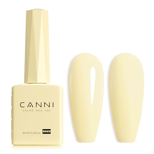 CANNI Pastel Yellow Gel Nail Polish 1Pcs Pale Light Yellow Gel Polish Butter Neon Color High Gloss Soak Off U V Nail Manicure Salon DIY