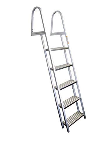 Pactrade Marine Pontoon Boat 5 Step Dock Ladder Aluminum Removable Boarding Ladder Capacity 300lbs