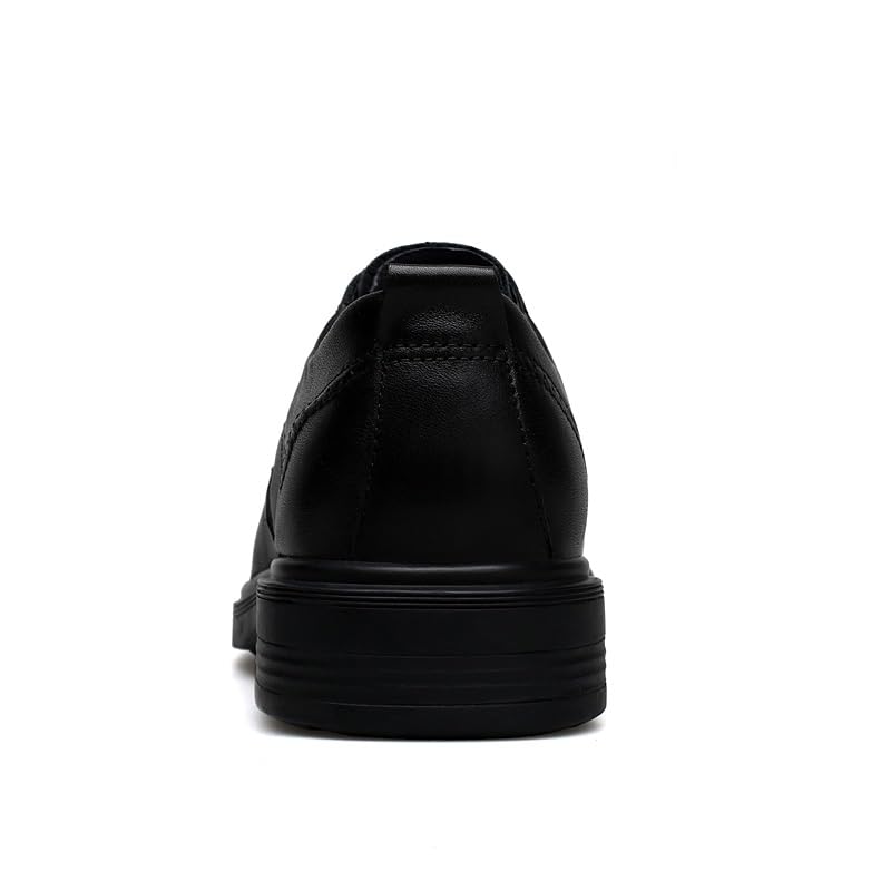 Dress Shoes for Men Lace Up Round Toe PU Leather Derby Shoes Rubber Sole Anti-Slip Slip Resistant Block Heel Low Top Business4