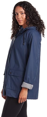 URBAN REPUBLIC Womans Raincoat - Waterproof Slicker Shell Windbreaker Rain Jacket (S-3XL), Size Medium, Navy Blue - Thumbnail 2