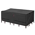 Porch Shield Patio Table Cover - Waterproof Outdoor Dining Table and Chairs Furniture Set Cover Rectangular - 108 x 60 inch, Black