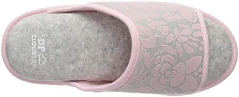 Dearfoams Women's Flocked Cloud Step Slide Slipper, CHALK PINK, X-Large Standard US Width US | Image 4