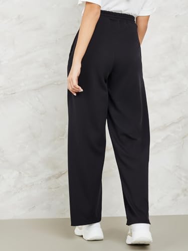 Image of Styli Women Track Pants | Mid-Rise Cotton Joggers & Flared Styles | Loose-Fit Comfort for Lounge, Travel Soft Fabric & Easy Wash