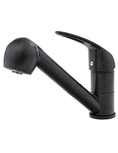 Preisvergleich Produktbild BURGTAL ARILIA / Küchenarmatur - Spültischarmatur / Mischbatterie mit Brausekopf / Niederdruck / Granit-Schwarz