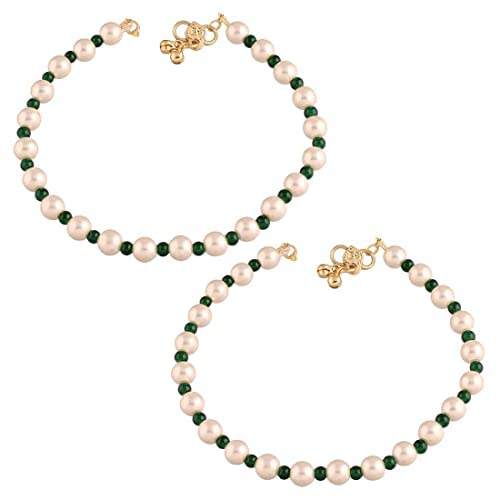 I Jewels Adjustable Pearl Beads Payal Anklets Jewellery for Women & Girls (A052WG) (B0BTHTJPV6) Amazon Price History, Amazon Price Tracker