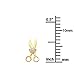Wellingsale 14K Yellow Gold Polished Scissors Stud Earrings With Screw Back