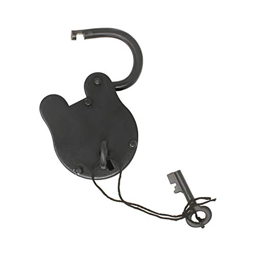 Image of Nautical Cove Antique Solid Iron Lock with Skeleton Keys - Pirate Treasure Lock (3 inch)