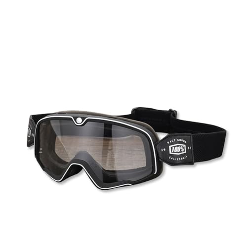 OLYSPM Lunette Moto Cross,Masque Moto Vintage avec Lentilles Anti-UV et Rembourrage en Mousse,Design Ajustable Compatible avec Différents Styles de Casques