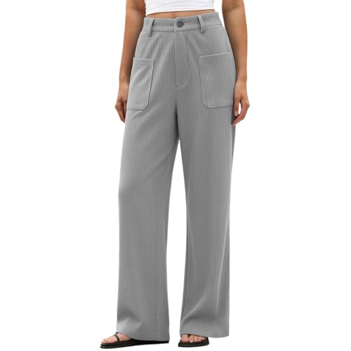 Pantalon élégant femme vintage à poches et taille haute