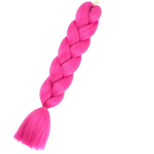 Jumbo Braiding Hair Extensions High Temperature Fiber Crochet Twist Braids 56cm 1pcs (Hot Pink)