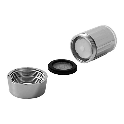 Pumprout Grifo de agua con luz LED �nica de 7 colores, grifo de agua de acero inoxidable y conector de adaptador de v�lvula de desv�o de grifo