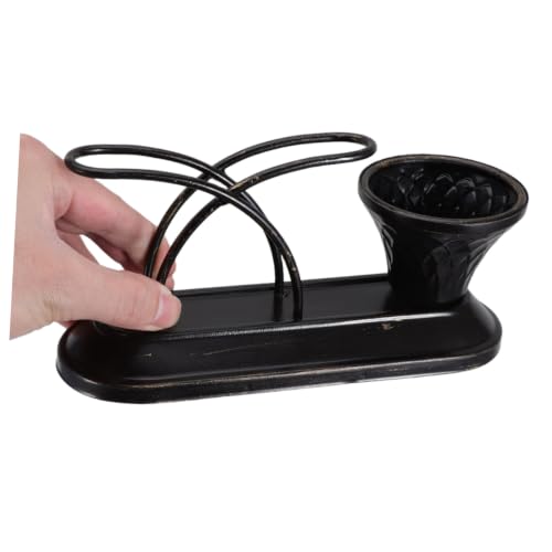 Servilletero de metal negro moderno con soporte para palillos y base estable de comedor 5