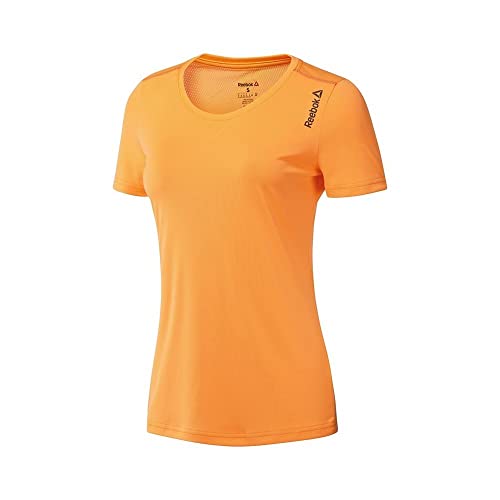 Image of Reebok Women RE Short Sleeved T-shirt - Orange/Firspa, 2X-Small