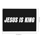 ITPHOYS Jesus Is King Christian Flag - Hope Faith Over Fear - Easter Decoration Gift - Indoor/Outdoor 4x6FT