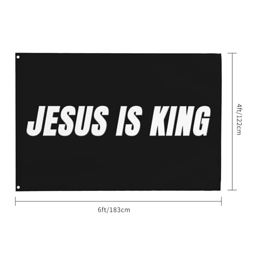 ITPHOYS Jesus Is King Christian Flag - Hope Faith Over Fear - Easter Decoration Gift - Indoor/Outdoor 4x6FT