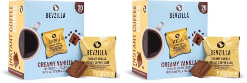 Image of Bevzilla 20 Creamy Vanilla Flavor Instant Coffee Cubes | Made with Date Palm Jaggery & Arabica Beans | No Refined Sugar | No Preservatives | Coffee Premix with Real Ingredients| Enjoy Hot & Cold