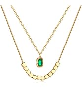 VIEN Fashion Jewelry Double layered Square Zircon Pendant Necklace Non Tarnish Gold-plated Plated...