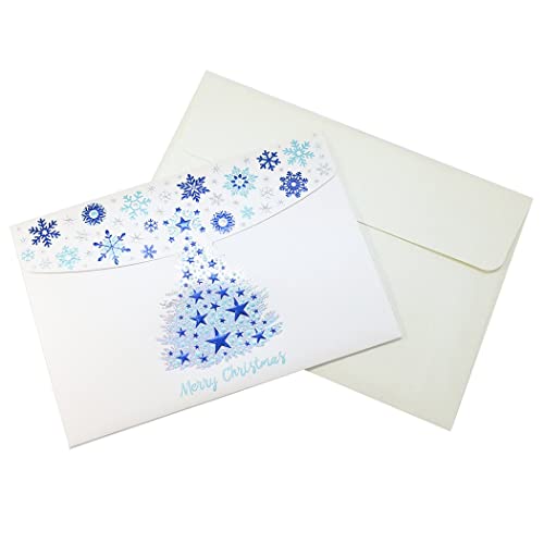 イタリア製 クリスマスカードグリーティングカード/ツリー ブルー