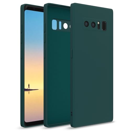 Image of Outlouders Back Cover for Samsung Galaxy Note 8 | Camera Protection | Durable Soft Matte Silicone Bumper Case (Green)