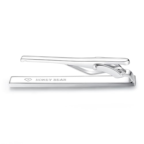 Image of HONEY BEAR 5cm /5.4cm /6cm Mens Tie Clip Bar for Normal Size Steel Business Wedding Gift 1.97 inch /2.12 inch /2.36 inch