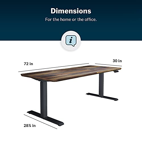Vari Electric Standing Desk 72" X 30" (Varidesk) - Electric Height Adjustable Desk - Standing Desk For Office Or Home - Adjustable Standing Desk - Powerful Dual Motor Sit Stand Desk - Reclaimed Wood #TOP6