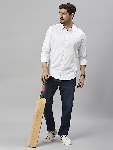 Image of Thomas Scott Men's | Solid | Full Sleeve | Slim Fit | Cotton Blend | Spread Collar | Casual Shirt