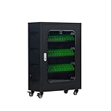 MOFGOE 50 Devices Mobile Charging and Storage Cart, Cell Phone Storage Cart with Wheels & Lock, Front Access Locking Cabinet, for Classroom & Office, Black
