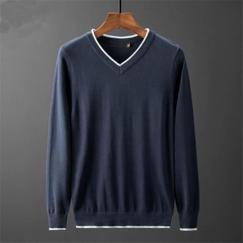 Mens Sweater V Neck Knitted Pullovers Slim Fit Korean Clothes Daily Pullovers Sweaters2