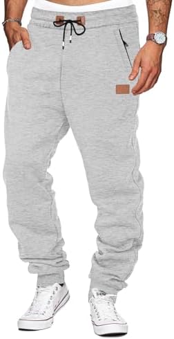 TARAINYA Jogginghose Herren Zipper Trainingshose Baumwolle mit Kordelzug | 50%Baumwolle 45%Polyester 5%Elasthan,jogger,elastischer bund mit Tunnelzug,elastisch, freizeit,ganzjährig