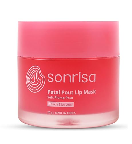 Image of Sonrisa K-Beauty Petal Pout Lip Mask (20g) | Korean Skin Care Overnight Treatment for Dry Chapped Lips | Peach Blossom Extract | Deep Nourishing Lip Balm | Non-Sticky Barrier