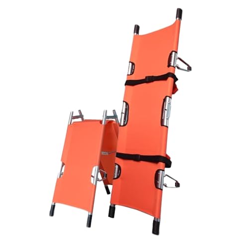 救護用担架 軽量アルミ合金折りたたみ式ストレッチャー、ポータブル医療用ストレッチャー、防水オックスフォード布、緩く固定された安全ストラップ付き、自宅、病院に最適