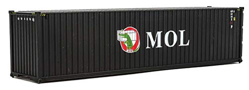 Image of Walthers SceneMaster 40' Hi-Cube Corrugated-Side Container-Mitsui OSK Lines (Black, White, red; Alligator Logo) 949-8264 HO Scale Model Railroad - Freight Model