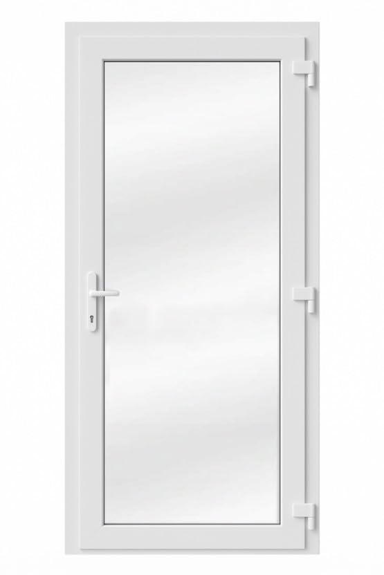 Außentür 90x200 cm DIN Rechts | Nebeneingangstür mit Verglasung | Mehrzwecktür für Büro, Laden, Keller oder Wohnräume | Seitentür mit Isolierverglasung für Wirtschaftsräume | Weiß