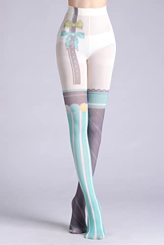 Image of Sahabowi Women Tights, Sheer High Waist Pantyhose, Vintage Control Top Stockings, Siwa 4