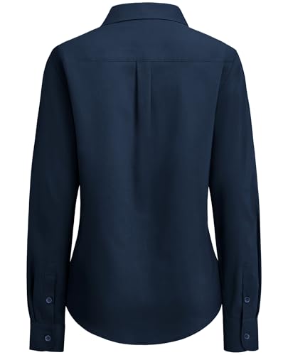 Image of siliteelon Button Down Shirts for Women Oxford Shirt Long Sleeve Classic Wrinkle Free Business Dress Shirts Work Office