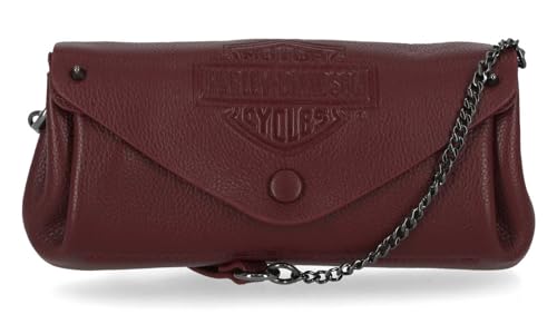 Harley-Davidson Women's Bar & Shield Leather Flap Crossbody Purse - Oxblood