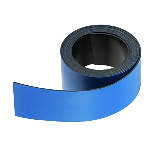 Rebower Cinta Magnética Borrable En Seco Etiquetas Magnéticas Reutilizables Rollo De Imanes Pegajosos, [Para Pizarra Blanca Y Refrigerador Y Manualidades] - 1 Pulgada x 3.28 Pies/Azul