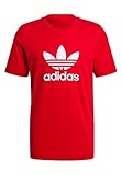 Gerippter Rundhalsausschnitt adidas GN3468 Trefoil T-Shirt T-Shirt Mens Scarlet/White L