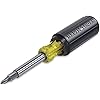 Klein Tools 32500 Multi-Bit Screwdriver / Nut Driver 11-in-1 Multi Tool, 8 Industrial Strength Bits, 3 Nut Driver Sizes, Cushion Grip Handle Small