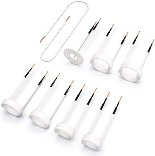 Induction Heater Coil Kit 8PCS Most Used Induction Heater Coils with Varying Lengths Magnetic Heat Resistant Induction Heater Tool with Flexibility and Long Lifespan For Removing Rusty Bolts and Nuts