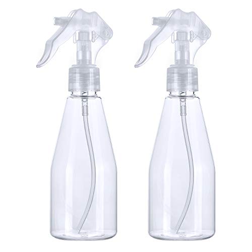 2PCS Plastic Spray Bottle,Refillable 7 oz Trigger Sprayer-Empty Clear Spray Bottles for Travel, Cleaning, Gardening, Skin Care