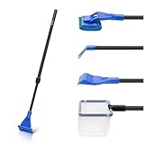 Novique 5 in 1 Fish Tank Cleaner Kit Aquarium Cleaning Tools with 22~32 Inch Extendable Non-Slip Handle Fish Tank Cleaner with Algae Scraper and Fish Net