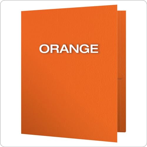 Oxford Twin-Pocket Folders, Textured Paper, Letter Size, Orange, Holds 100 Sheets, Box of 25 (57510EE), 25-Count - Image 3