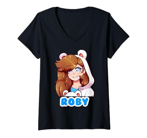 Donna Cute Roby Gamer Polar Bear Tee For Kids Gaming Lover Maglietta con Collo a V
