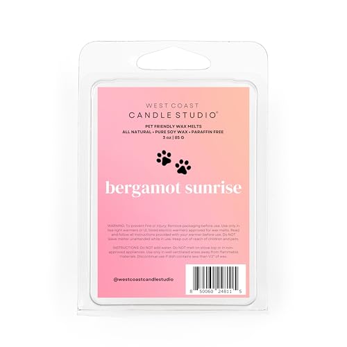 Image of Pet Safe Wax Melts for Dogs | Non Toxic Soy Wax Melts | Natural, Paraffin-Free, Clean Burning | Odor Eliminating Wax Cubes | Bergamot Sunrise