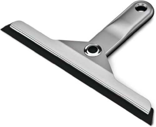 Image of simplehuman Foldaway Shower Squeegee, Glass Squeegee for Bathroom Mirrors & Shower Doors, Weighted Handle for Streak-Free Clean, Suction Cup Hanger, Die-Cast Zinc & Anodized Aluminum(Pack of 6)