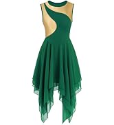 YrsZX Women's Praise Dance Dress & Flowy Skirt for Worship Costumes